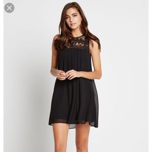 BCBG babydoll dress with lace trim